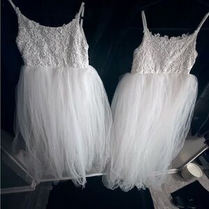 Elegant White Lace Kids Dress